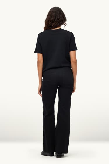 Damen - Flared Jeans - Mid Waist - schwarz