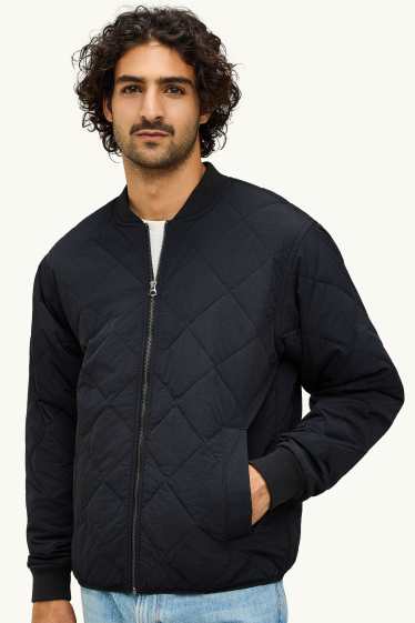 Hommes - Blouson surpiqué - noir