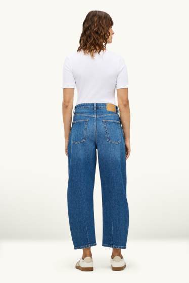 Women - Barrel jeans - high waist - blue denim