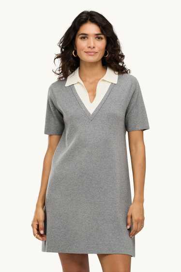 Femmes - Robe-T-shirt - straight fit - look 2-en-1 - gris