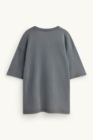 Women - T-shirt - oversized - dark gray