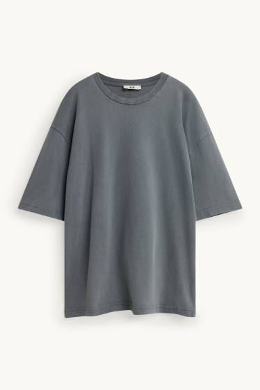 Women - T-shirt - oversized - dark gray
