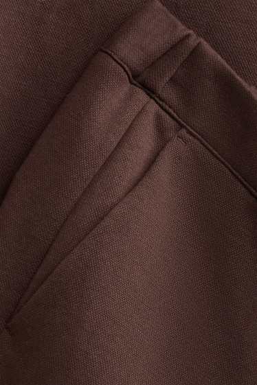Femei - Pantaloni de stofă - talie înaltă - relaxed fit - maro închis