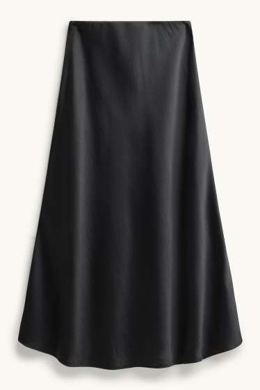 Damen - Satin-Rock - schwarz