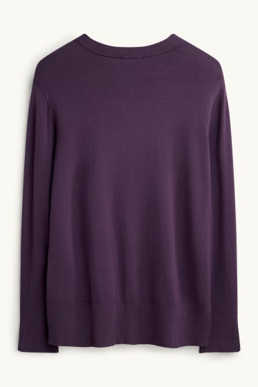 Femei - Pulover din tricot fin - violet