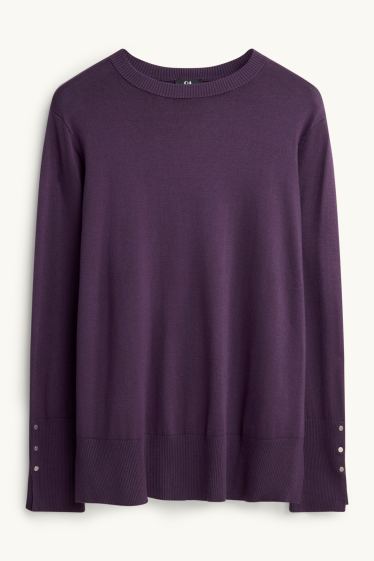 Femei - Pulover din tricot fin - violet