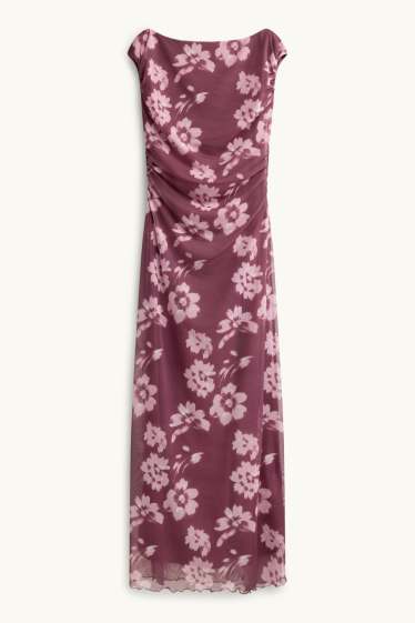 Dona - Vestit bodycon - malla - de flors - lila