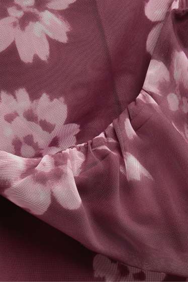 Dona - Vestit bodycon - malla - de flors - lila