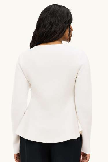 Damen - Strickjacke - schneeweiß