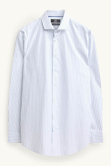 Men - Business shirt - regular fit - cutaway collar - easy-iron - white / blue