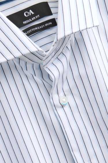 Men - Business shirt - regular fit - cutaway collar - easy-iron - white / blue