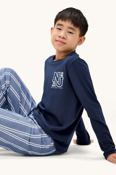 Kinder Buben - New Jersey - Pyjama - 2 teilig - blau