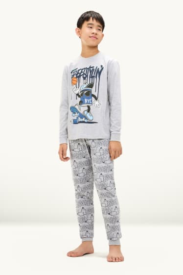 Enfants garçons - Graffitis - pyjama - 2 pièces - gris