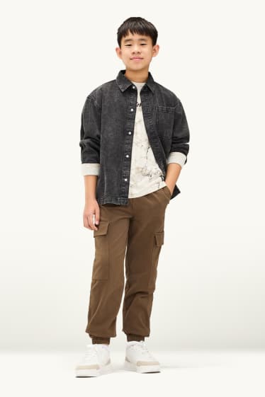 Enfants garçons - Pantalon cargo - marron