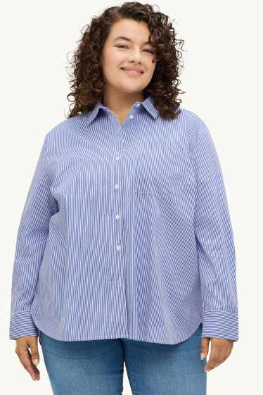 Women - Shirt blouse - striped - blue / white