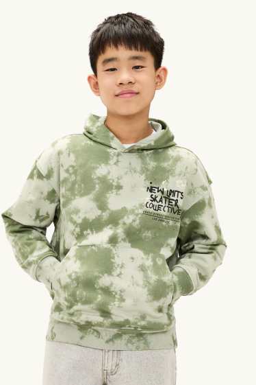 Enfants garçons - Sweat à capuche - à motif - vert clair