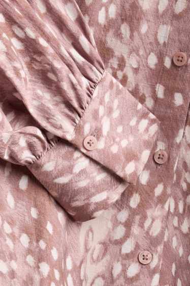 Dames - Overhemdblouse - met patroon - bruin