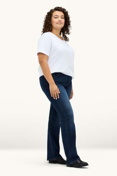 Femmes - Bootcut jean - mid waist - jean bleu foncé