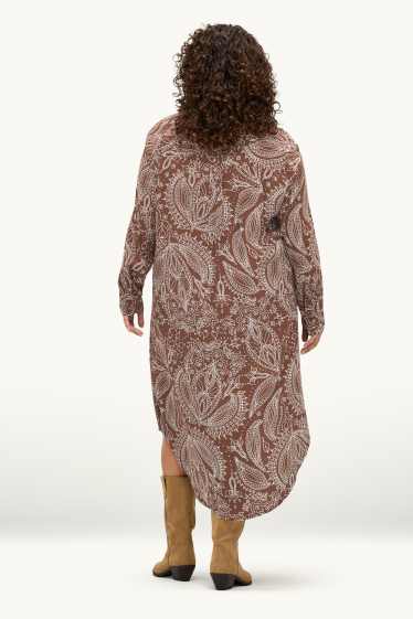 Donna - Vestito a camicia - fantasia - marrone