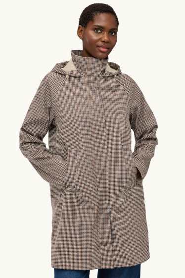 Dames - Softshellmantel met capuchon - waterafstotend - 4 Way Stretch - beige