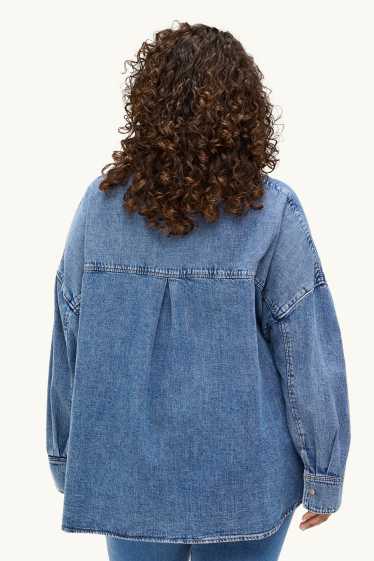 Femei - Bluză tip cămașă din denim - denim-albastru