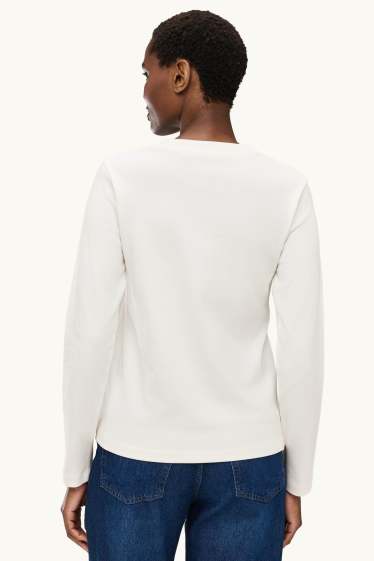 Femei - Tricou cu mânecă lungă - regular fit - alb