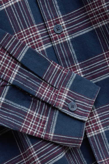 Herren - Hemd - Relaxed Fit - Kent - kariert - dunkelblau / weiß