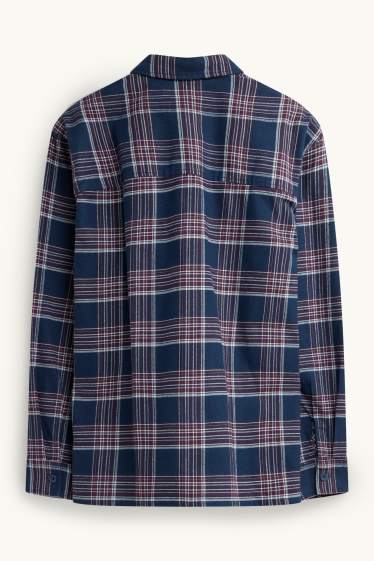 Herren - Hemd - Relaxed Fit - Kent - kariert - dunkelblau / weiß