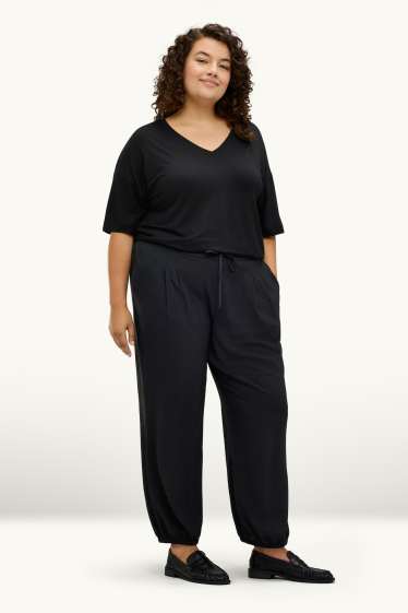 Mujer - Pantalón bombacho - mid waist - balloon leg - negro