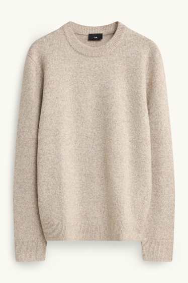 Hommes - Pull - beige chiné