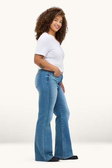 Donna - Jeans svasati - vita alta - jeans blu