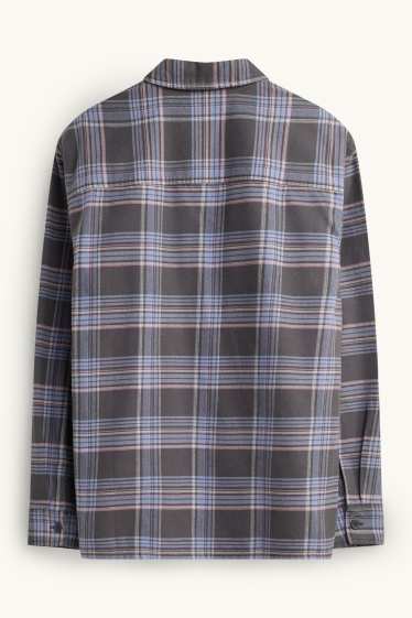 Home - Camisa - relaxed fit - Kent - de quadres - blau / gris fosc