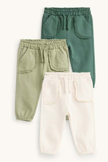 Baby Girls - Multipack of 3 - baby joggers - cremewhite