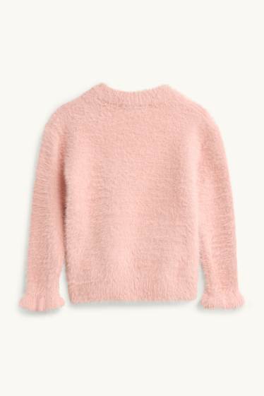 Bambine - Leprotto - maglione - effetto brillante - rosa pallido