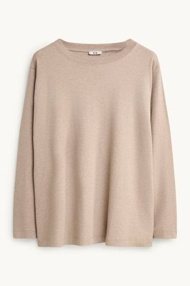 Damen - Langarmshirt - beige