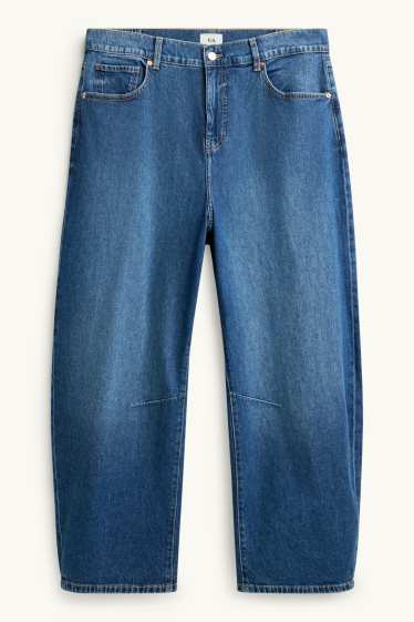 Damen - Barrel Jeans - High Waist - jeansblau