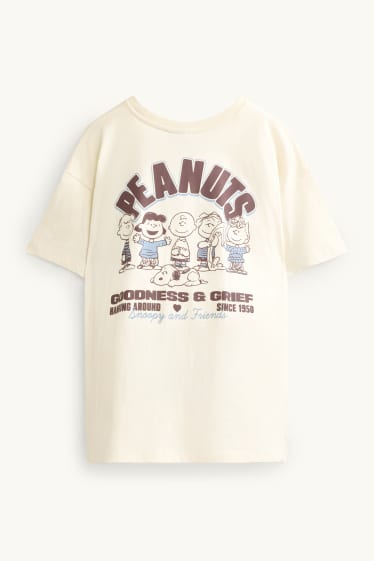 Donna - T-shirt - oversize - Peanuts - bianco crema