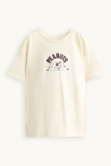 Donna - T-shirt - oversize - Peanuts - bianco crema