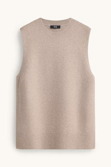 Damen - Pullunder - beige