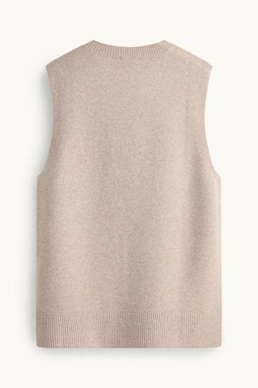 Damen - Pullunder - beige