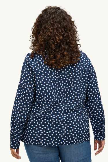 Donna - Blusa - pois - blu scuro / bianco