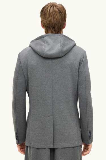Home - Americana combinable amb caputxa - regular fit - estil 2 en 1 - gris