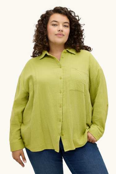 Damen - Musselin-Bluse - hellgrün