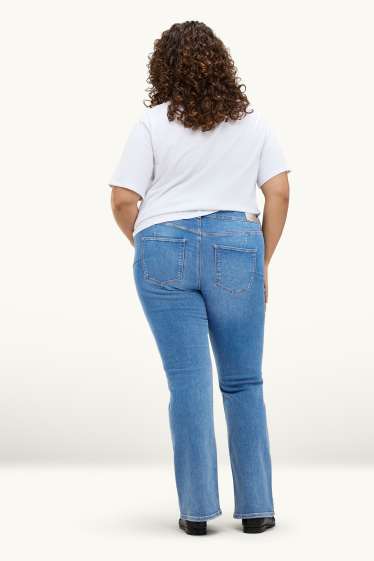 Damen - Bootcut Jeans - Mid Waist - Shaping-Jeans - LYCRA® - jeansblau