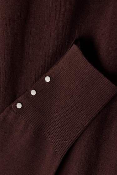 Damen - Rollkragenpullover - dunkelbraun