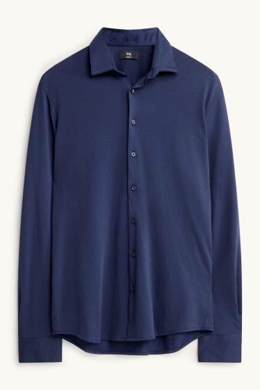 Home - Camisa - blau fosc