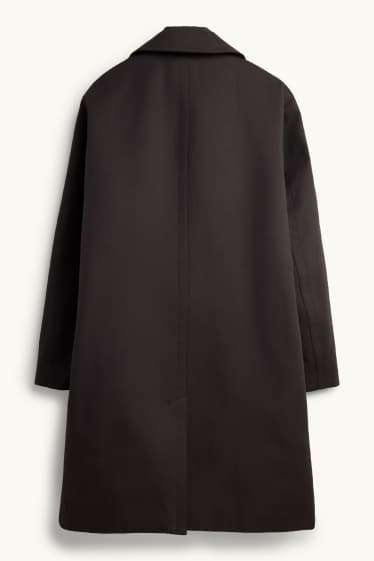 Uomo - Cappotto - foderato - effetto sovrapposto - marrone scuro