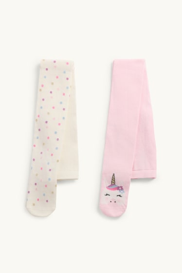 Nena - Paquet de 2 - unicorn - leotards - efecte brillant - rosa