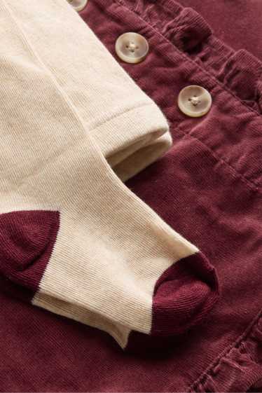 Kinder Mädchen - Set - Cord-Skort und Strumpfhose - 2 teilig - rot