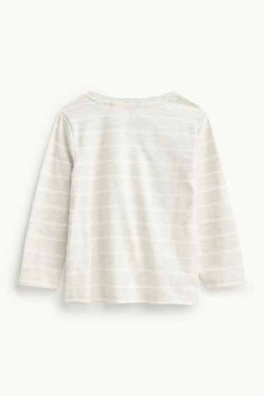 Kinder Jungen - Wildtiere - Langarmshirt - gestreift - grau